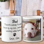 Dog Dad Funny Father's Day - Pet Photo Coffee Mug<br><div class="desc">Surprise Dad this Father's Day with this super cute dog dad mug . Dad ... There's nobody I'd rather have by my side , awkwardly waiting while I poop ! Personalize with the Dog Dad's favourite Pet Photo, and name . COPYRIGHT © 2020 Judy Burrows, Black Dog Art - All...</div>