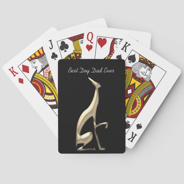 Dog Dad Gold Playing Cards (Back)