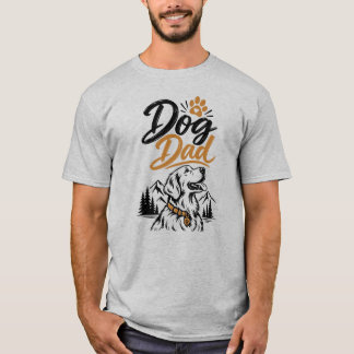 Dog Dad Golden Retriever Mountain T-Shirt
