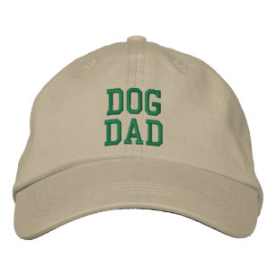 Dog Dad green custom text modern fun cool  Embroidered Hat