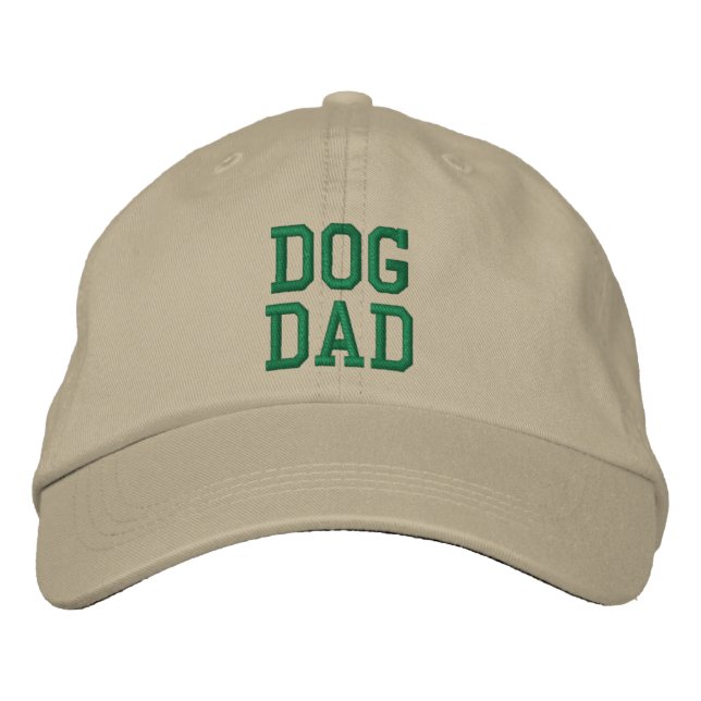 Dog Dad green custom text modern fun cool  Embroidered Hat (Front)