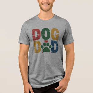 Dog Dad Grunge Style Typography Tri-Blend Shirt