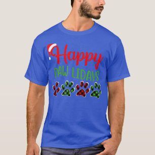 Dog Dad Mom Happy Pawlidays Merry Christmas Holida T-Shirt