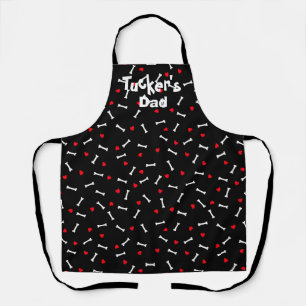 Dog Dad Mom Hearts Bones Apron