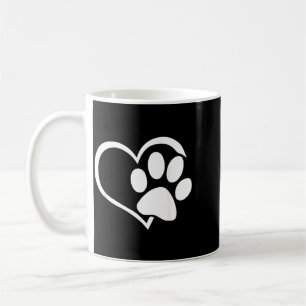 Dog Dad Mom Puppy Shirt Love Dogs Paw Print Heart Coffee Mug