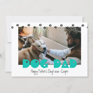 Dog Dad Paw Prints Custom Mother's Day Holiday Card