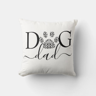 Dog Dad pawprint Throw Pillow