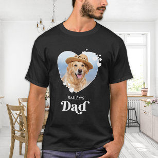 Dog DAD Personalize Dog Lover Cute Heart Pet Photo T-Shirt