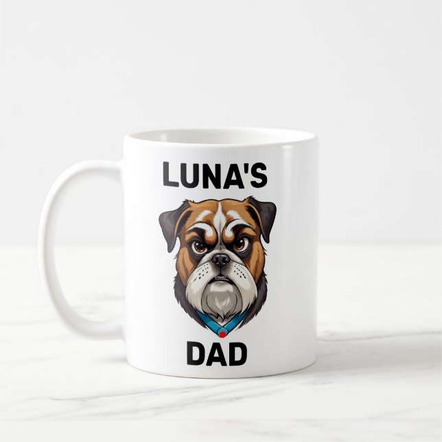 Dog Dad, Personalized Dog Photo Christmas Gift Coffee Mug (Left)