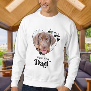 Dog DAD Personalized Heart Dog Lover Pet Photo Sweatshirt