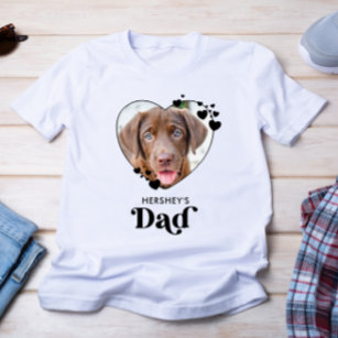 Dog DAD Personalized Heart Dog Lover Pet Photo T-Shirt