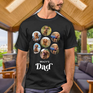 Dog DAD Personalized Pet Photo Collage Dog Lover  T-Shirt