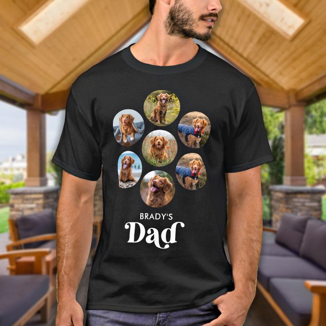 Dog DAD Personalized Pet Photo Collage Dog Lover  T-Shirt (Creator Uploaded)