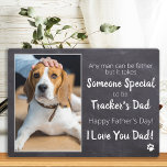 Dog Dad Personalized Pet Photo Father's Day Plaque<br><div class="desc">"Any man can be a father , but it takes someone special to be Your Dog Dad ." ! This Fathers Day give Dad a cute personalized pet photo plaque from his best friend. Personalize with the dog's name & favourite photo. Visit our collection for the best dog lover father's...</div>