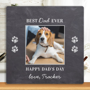 Dog Dad Personalized Pet Photo Rustic Father's Day Plaque