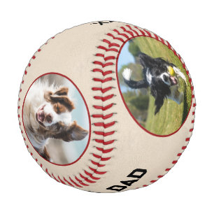 Dog Dad Photo Collage Gift  Baseball