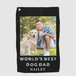 Dog Dad Photo Name Golf Towel
