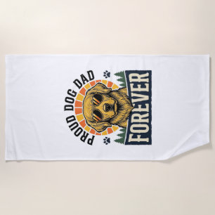 Dog Dad Shirt Vintage Golden Retriever Retro Desig Beach Towel