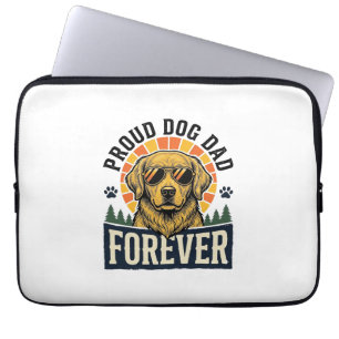 Dog Dad Shirt Vintage Golden Retriever Retro Desig Laptop Sleeve