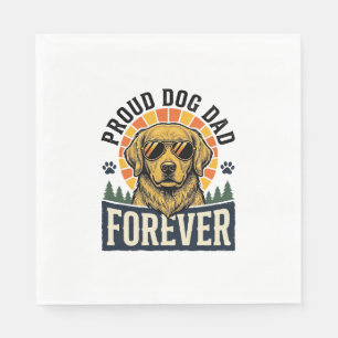 Dog Dad Shirt Vintage Golden Retriever Retro Desig Napkin