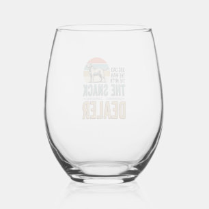 Dog Dad Snack Dealer Vintage Dog Lover Shirt_1 Stemless Wine Glass