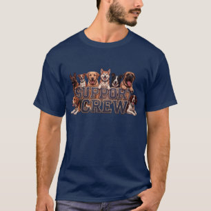 Dog Dad Support Crew Multi Breed Owner Dogs Lover T-Shirt