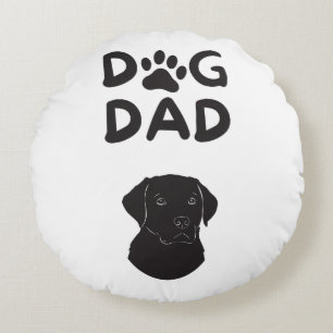 Dog Dad T-shirt Funny Pet Lovers Tee Round Pillow