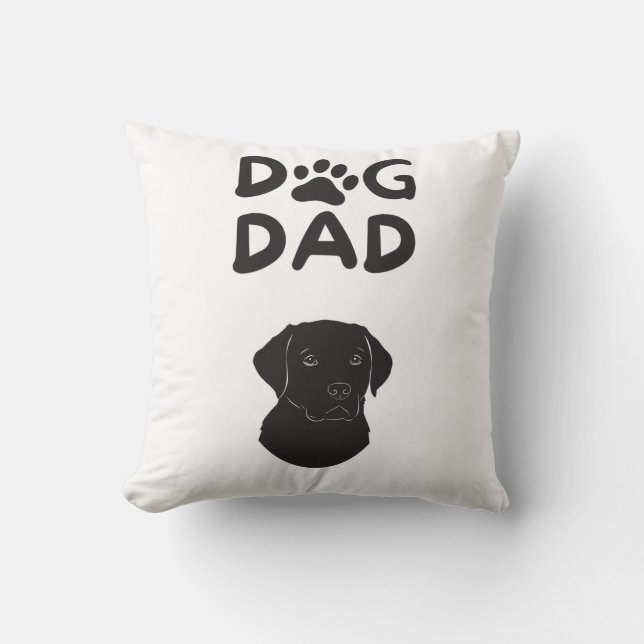  Dog Dad T-shirt | Funny Pet Lovers Tee  Throw Pillow (Front)