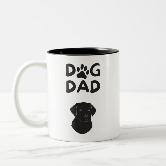  Dog Dad T-shirt | Funny Pet Lovers Tee  Two-Tone Coffee Mug (Left)