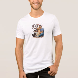 Dog Dad T-Shirt – “My Dog Walks Me” Funny Pet Owne Tri-Blend Shirt
