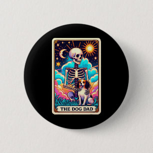 Dog Dad Tarot Card Skeleton Fathers Day Dog Dad Me 2 Inch Round Button