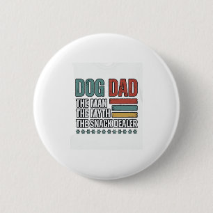 Dog Dad The Snack Dealer Vintage Paw Print Shirt_1 2 Inch Round Button