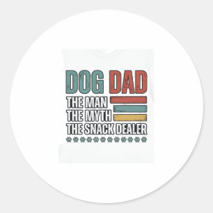 Dog Dad The Snack Dealer Vintage Paw Print Shirt_1 Classic Round Sticker