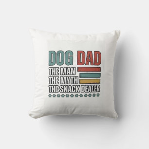 Dog Dad The Snack Dealer Vintage Paw Print Shirt_1 Throw Pillow