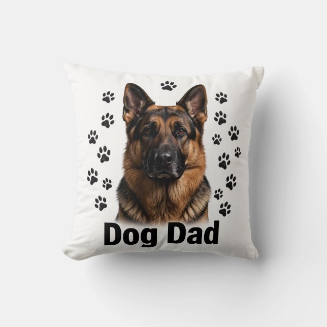 Dog Dad Throw Pillow (Front)
