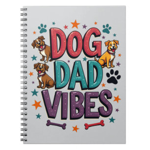 Dog Dad Vibes – Retro Groovy 70’s Notebook