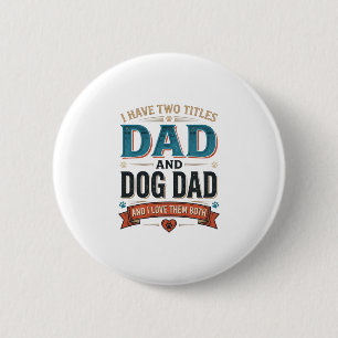 Dog Dad Vintage Engraving T-Shirt Design_1 2 Inch Round Button