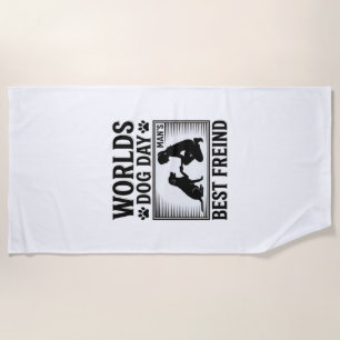Dog Day Man’s Best Freind Vintage Beach Towel