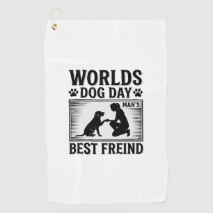 Dog Day Man’s Best Freind Vintage Golf Towel