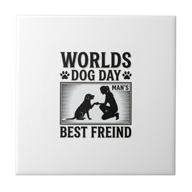 Dog Day Man’s Best Freind Vintage Tile (Front)