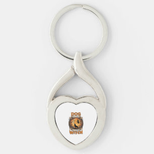 Dog Day Witch Night Halloween Wolf Moon Bats_1 Keychain