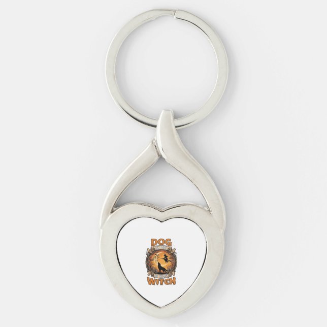 Dog Day Witch Night Halloween Wolf Moon Bats_1 Keychain (Front)