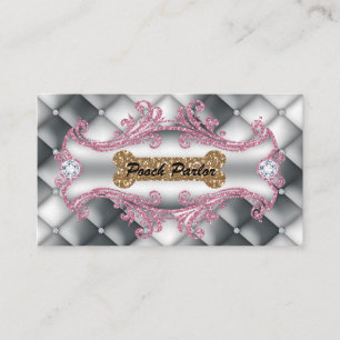 Dog Daycare Pet Veterinarian Tufted Satin Business Card