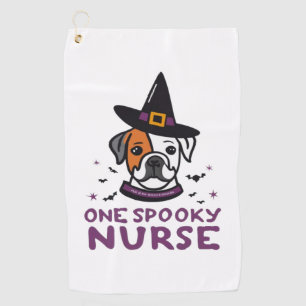Dog Days Meet Spooky Nights One Spooky Nurse Dog Golf Towel