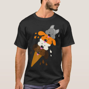 Dog Days of Summer Cute Puppy Ice Cream Cone  T-Shirt