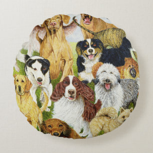 Dog Days Round Pillow