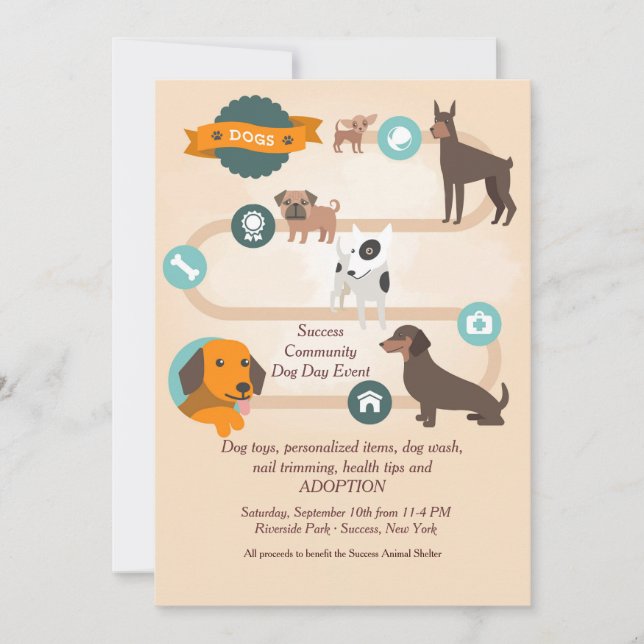 Dog Daze Adoption Invitation (Front)