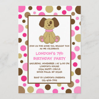 Dog de Chien de Chien de Chien Roses Invitations D