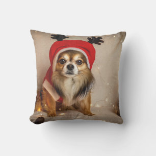 Dog Deer Throw Pillow