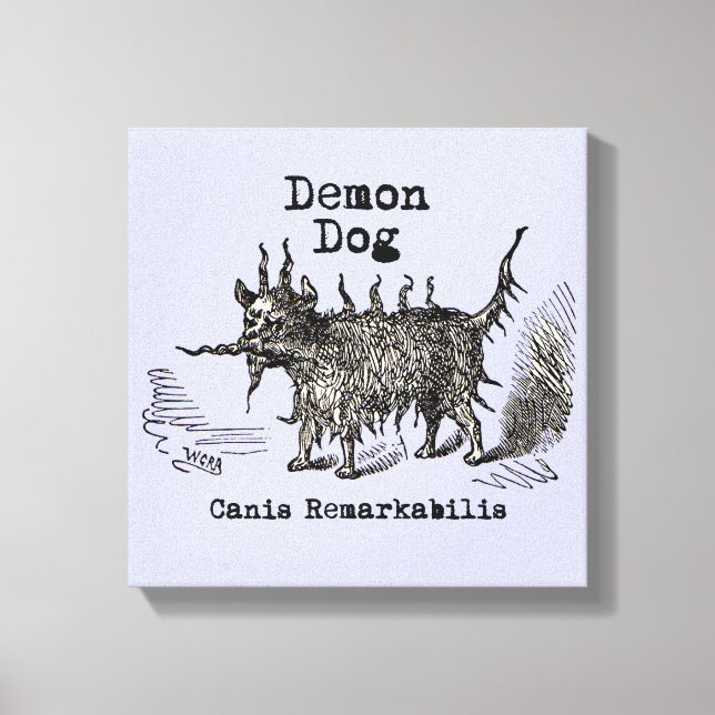 Dog Demon Vintage Funny Cute Canvas Print (Front)